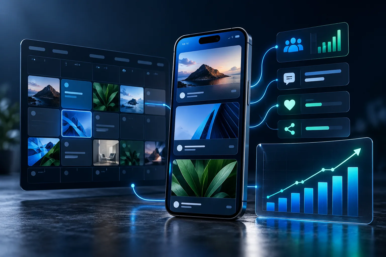 Social media content planning and growth analytics